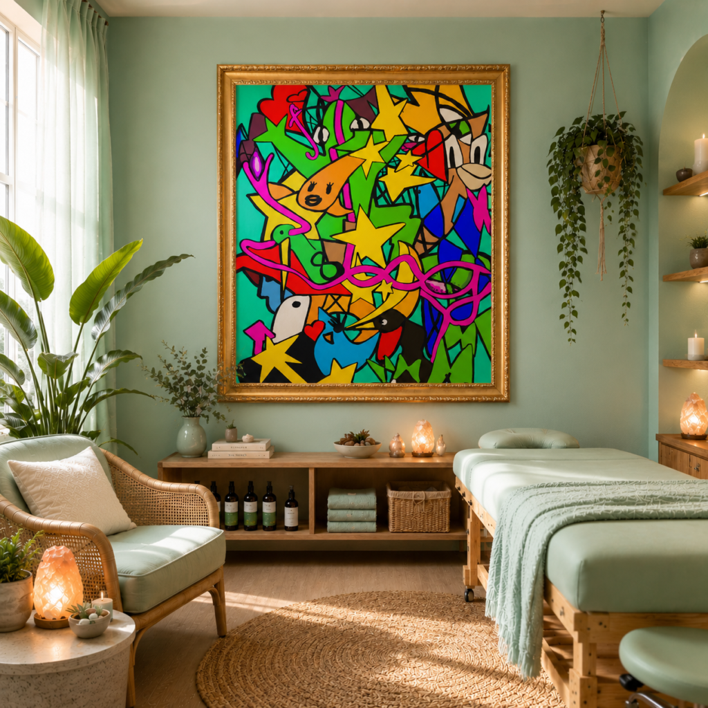Cosmos X Art on Wall Gold Frame